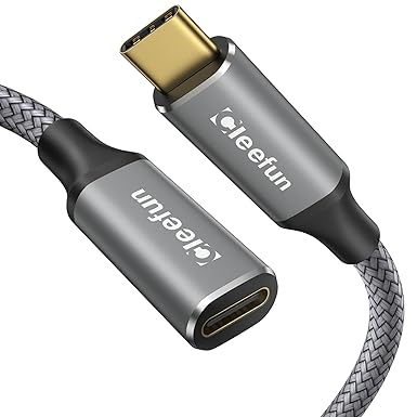 CLEEFUN USB C Extension Cable 6ft, USB 3.1 / 10Gbps Data & 4K Video Sync Transfer USB C Extender 100W/5A Fast Charging Compatible with PSVR2, Hub, Laptop, Tablet, Phone & More USB-C Devices