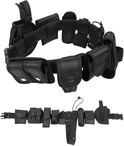 SJINC 10 in 1 Tactical Duty Belt, Law Enforcement Modular Equipment System Police Police Belt, Security Belt for Security Guard, Adjustable Nylon Security Military Tactical Utility Belt
