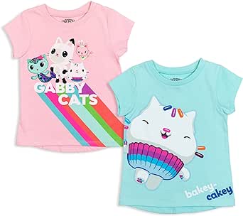 DREAMWORKS GABBY'S DOLLHOUSE Girls 2 Pack T-Shirts Toddler to Big Kid