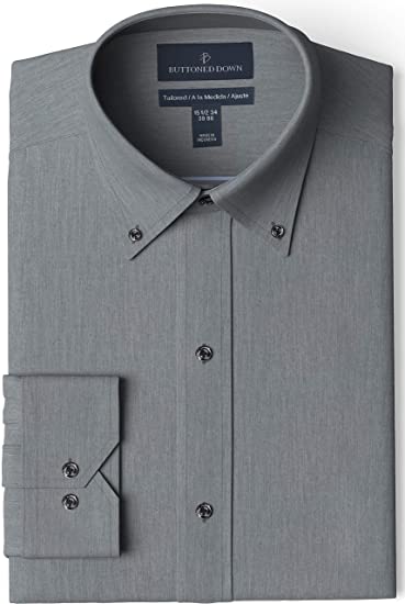 Amazon Brand - Buttoned Down Men's Tailored-Fit Button Collar Pinpoint Non-Iron Dress Shirt