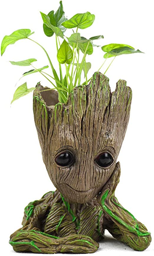 Baby Groot Flower Pot with Drainage Hole, Cute Succulent Pot Baby Groot Planter Holder Pencil Pen Holder Home Office