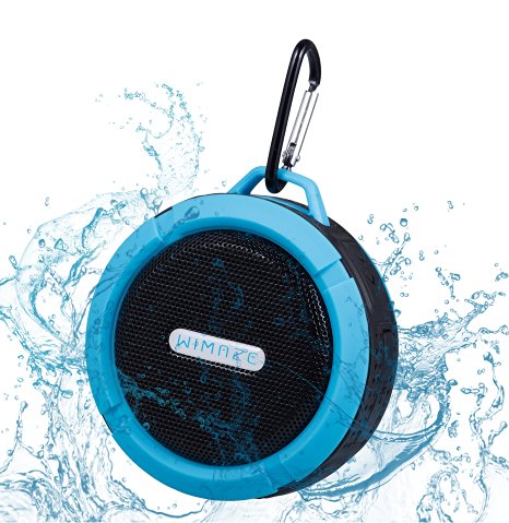 Exclusive Portable Wireless Waterproof Bluetooth Shower Speaker with Built-in Microphone Blue