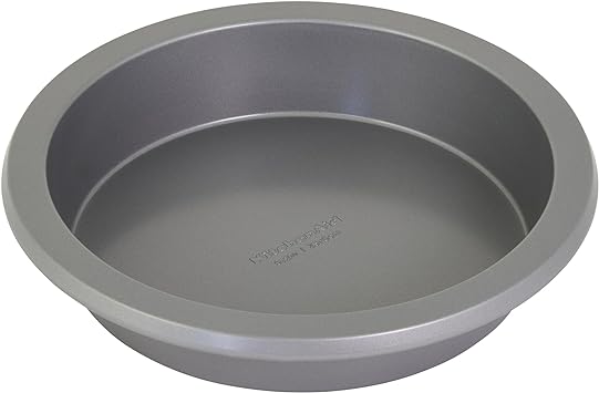 KitchenAid Nonstick 9 in Round Cake Pan with Extended Handles for Easy Grip, Aluminized Steel to Promoted Even Baking, Dishwasher Safe