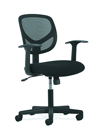 basyx by HON Swivel Mid Back Mesh Task Chair with Arms - Ergonomic Computer/Office Chair (HVST102)