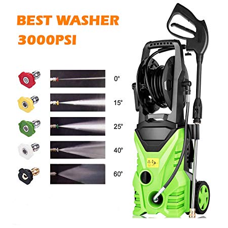 Homdox 3000 PSI 1.80 GPM Electric Pressure Washer, Electric Power Washer with 5 Quick-Connect Spray