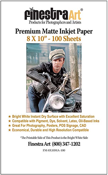 8x10 100 Sheets Premium Arctic Matte Inkjet Photo Paper