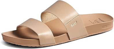 REEF Cushion Vista Women's Fashion Slide Sandal, Vegan Leather Strap, Ultra Soft Cushion Footbed