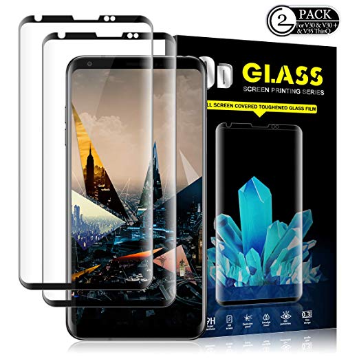 LG V30 Screen Protector by YEYEBF, [2 Pack] Tempered Glass Screen Protector [3D Touch][Anti-Glare][Bubble-Free][Anti-Scratch][HD-Clear] Screen Protector Glass for LG V30/V30 Plus