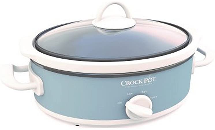 Crock-Pot Casserole Oven Safe Dish Lidded Crock 2.5 Quart Oval Slow Cooker, Red