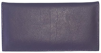 Purple Basic Leather Checkbook Cover