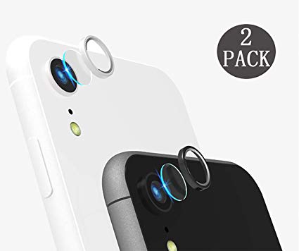 [2 Pack] Tempered-Glass Camera Protector for iPhone Xr 2.5D Ultra Thin HD Anti-Fingerprint Protective Clear Film for iPhone Lens with 2 Phone Camera Covers (iPhone Xr)