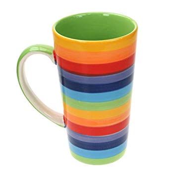 Windhorse Rainbow Large Ceramic Hot Chocolate Tea Coffee Mug