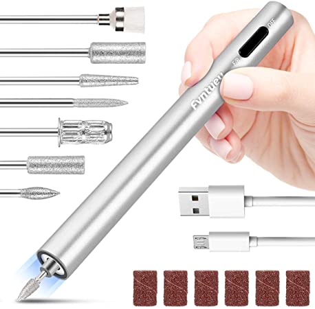 Nail File Electric,Nail Drill Machine,Fvntuey Professional Nail Drill for Acrylic Nails Gel Nails,Portable Rechargeable Pen Shape Manicure Pedicure Set with Nail Drill Bits Kit for Nail Removing Art