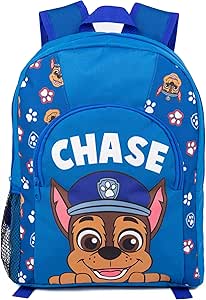 Paw Patrol Boys Backpack | Kids Blue Chase Rucksack | Adjustable Straps Character Schoolbag for School Nursery and Play