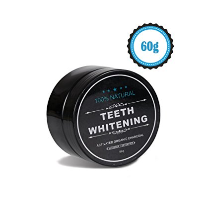 Teeth Whitening Charcoal Powder( 2.1oz)- Natural Activated Charcoal Powder Teeth Whitener of Organic Coconut Shells with Spearmint Flavor for Healthy Cleaner Whiter Teeth