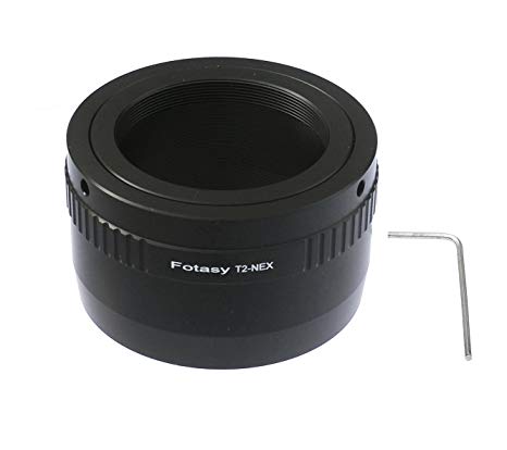 Fotasy T Mount Lens to Sony E-Mount Adapter, Compatible with T2 T Mount Telephoto Lens & Sony E-Mount Camera NEX-5T NEX-6 NEX-7 a3000 a3500 a5000 a5100 a6000 a6300 a6400 a6400 a6500 etc