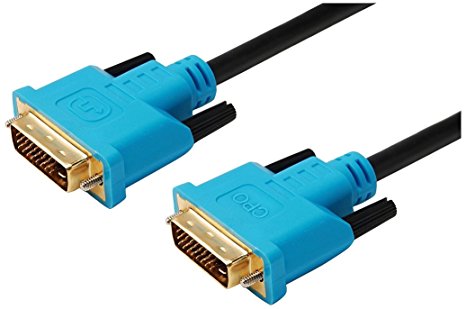 CPO 2M DVI Cable, DVI-D 24 1 Pin Full Dual Link Monitor Lead - Black and Blue