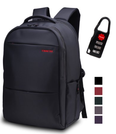 Lapacker Black Water Resistant Slim Lightweight Laptop Backpacks for Men Fits 13 15.6 inch Bags Backpack