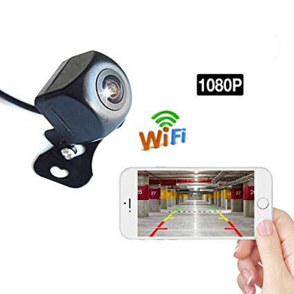 Podofo WiFi Reversing Camera 1080P Full HD Night Vision Wireless Backup Camera Waterproof Wide Angle Car Rear View Camera for Android/iOS Smart Phone