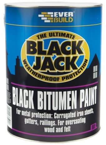 901 Black Bitumen Paint - Bituminous paint  for metal protection, overcoating wood and felt - 1L - Black