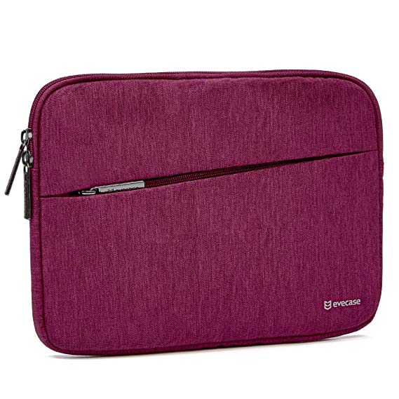 Evecase Water Repellent Shockproof Portable Carrying Sleeve Protective Case Bag with Accessory Pocket for 8-9.7-inch iPad Tablet - Wine Red