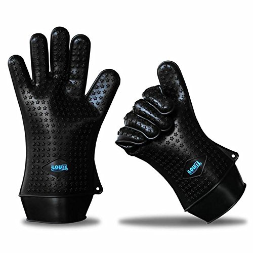 LovIT Scientific The Best Heat Resistant Silicone Gloves for the Grill, Stove and Oven Original Lovit Scientific - No-slip Oven Mitts - More Effective Than Pot Holders and Hot Pads (XL)