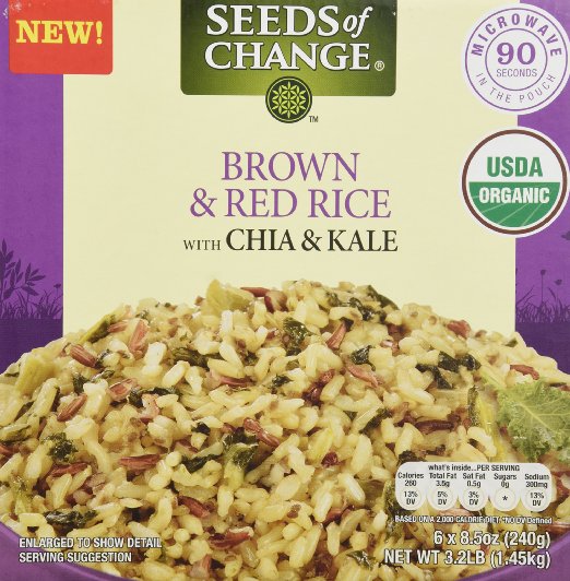 Seeds of Change Brown & Red Rice w/ Chia & Kale, 8.5 Ounce, 6 Count