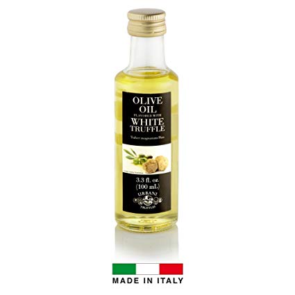 White Truffle Infused Olive Oil - 3.4 oz - By Urbani Truffles. Infused Truffle Olive Oil 100% Made In Italy With Natural Aroma (NO Artificial Flavor). Truffle Flavor Perfect For Fish, Pasta, Meat And