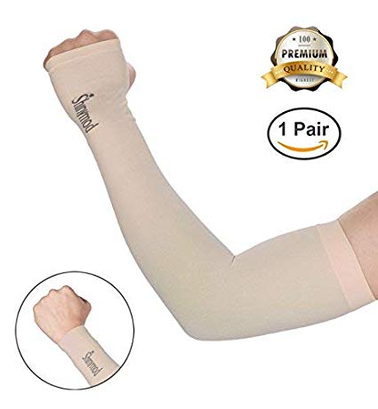 Shinymod UV Protection Cooling Warmer Arm Sleeves Men Women Kids Sunblock Protective Gloves Running Golf Cycling Driving Long Tattoo Cover Arm Warmer