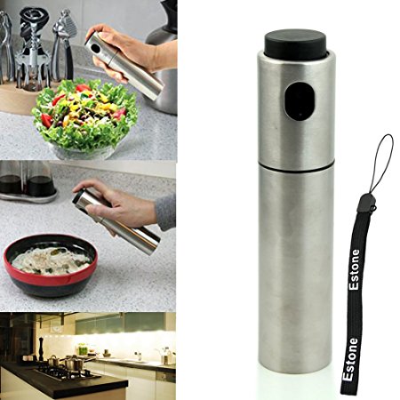 Estone® 1pc Stainless Steel Olive Pump Spray Fine Bottle Oil Sprayer Pot Cooking Tool