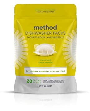 Method Power Dish Dishwasher Soap Packs, Lemon Mint, 20 Count