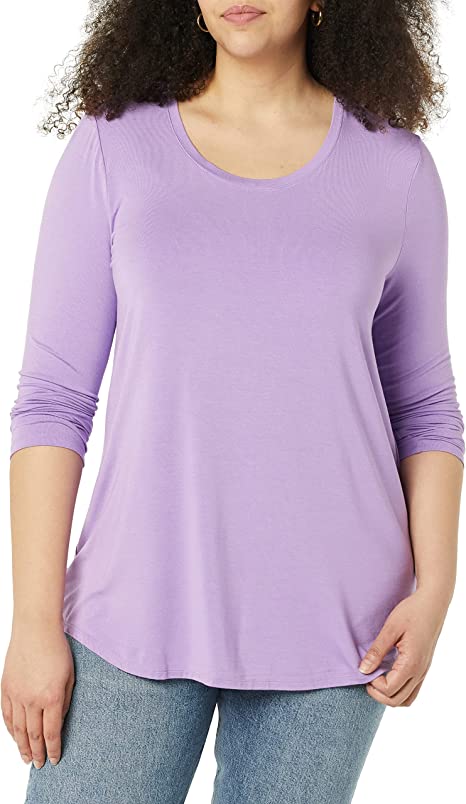 Daily Ritual Women's Jersey Relaxed-Fit Long-Sleeve Scoopneck Swing Tunic