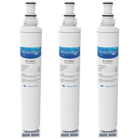 Waterdrop Refrigerator Water Filter Replacement for Whirlpool 4396701, 4396702(Doesn't Fit Kenmore ), 3 Pack
