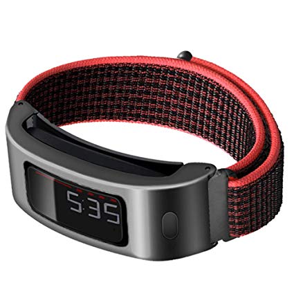 C2D JOY Only Compatible with Garmin Vivofit and Vivofit 2 Metal Case with Replacement Band, Sport Mesh Strap for Sports & Daily Wear Nylon Weave Accessory Fitness Watchband - 21#, S/4.8-6.8 in.
