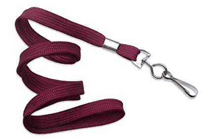 100 Pack of Maroon Lanyards with Swivel Hook By Specialist ID