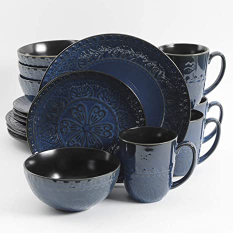 Gibson Elite Milanto 16 Piece Dinnerware Set, Blue