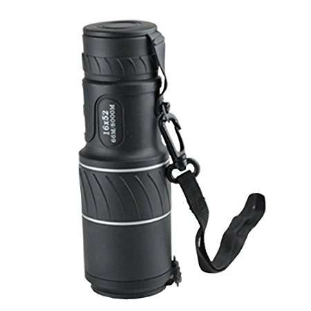 TOMO 16 X 52 (66M/8000M) Dual Focus High Powered Monocular Telescope with Lens Dust Covers