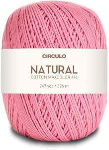 Natural Cotton Maxcolor 4/6 by Círculo – 247 yds, 7 oz – Light Worsted – 100% Brazilian Virgin Cotton (Pack of 1 Ball) (3390)