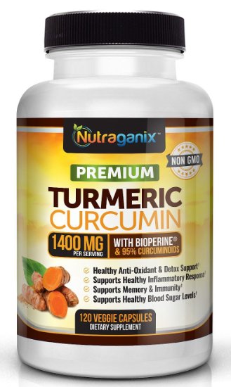 [NEW!] Certified Organic Turmeric Curcumin 1400MG with BioPerine, Highest Potency Available, 120 Veggie Capsules, 95% Curcuminoids, Gluten Free, Non-GMO, Vegan Friendly