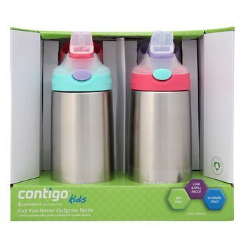 Contigo Kids 2 Pack Autospout Striker Flip Chill Stainless Steel Water Bottle