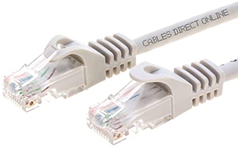 Cables Direct Online Snagless Cat5e Ethernet Network Patch Cable Gray 25 Feet