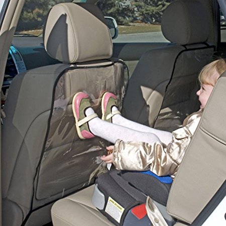 2PC Auto Seat Back Protector Koly Children Kids Kick Mat Mud Clean Car Care (Black)