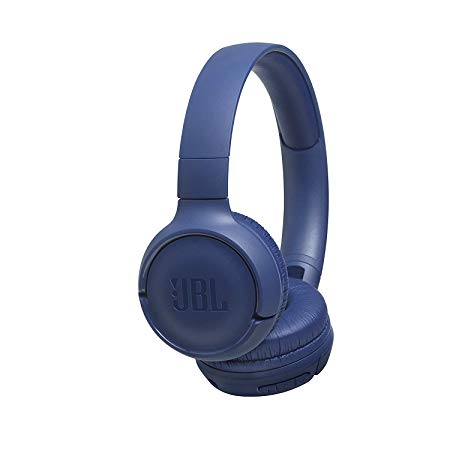 JBL T500BT in Blue – Over Ear Bluetooth Wireless Headphones with Pure Bass Sound – Headset with Remote/Built-In Microphone