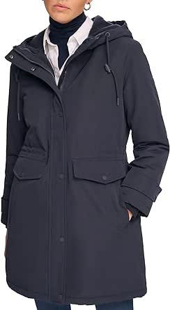 Calvin Klein Women's Long Water-Resistant Rain Jacket