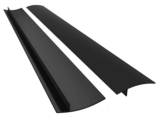 MingTa Silicone 25" Kitchen Range Gap Cover Filler Easy Clean Heat Resistant Wide & Long Gap Filler, Seals Spills Between Counter, Stove Top, Oven, Washer & Dryer (25 Inches, Black)