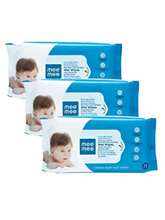 Mee Mee Caring Baby Wet Wipes with Aloe Vera (72 pcs) (Pack of 3)