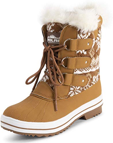 Polar Products Womens Snow Boot Quilted Short Winter Snow Rain Warm Waterproof Boots