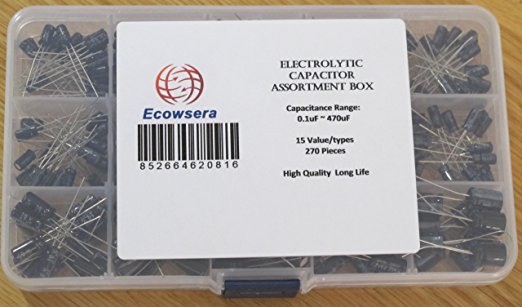 15 Value 270 pcs Electrolytic Capacitors Assortment Box Easy Use