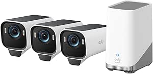 eufy Security eufyCam S3 Pro 3-Cam Kit, Solar Camera Outdoor Wireless, MaxColor Night Vision, 4K Security Camera with Solar Panel, Face Recognition AI, Expandable Local Storage, No Monthly Fee