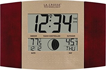 La Crosse Technology WS-8117U-IT-C Digital Wall Clock, with Temperature and Moon Phase